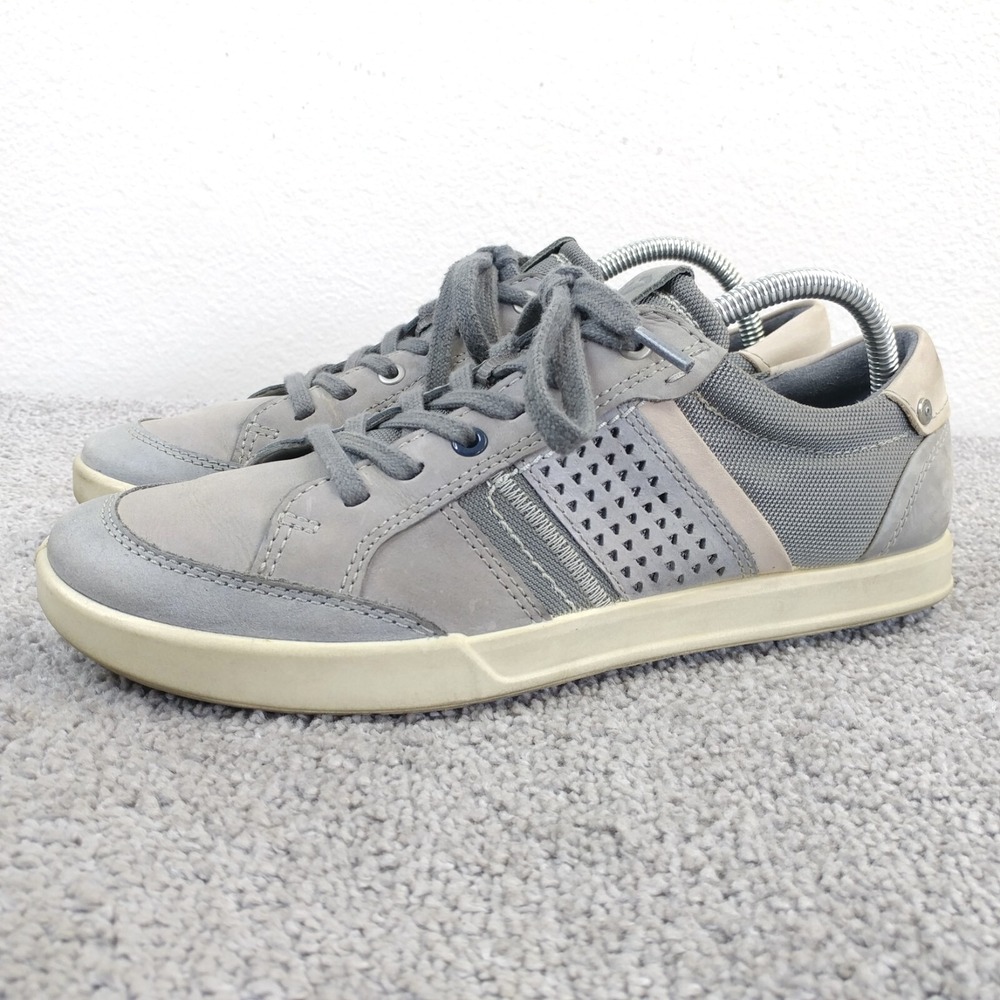 ECCO Collin 2.0 Mens Shoes Size 8 Gray Lace Up Leather Sneakers Low Top 536234